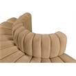 Maklaine Modern / Contemporary Camel Velvet Modular Sectional
