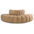 Maklaine Modern / Contemporary Camel Velvet Modular Sectional