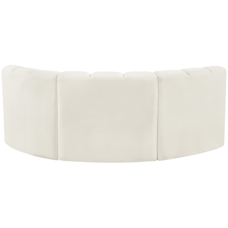 Maklaine Modern / Contemporary Cream Velvet Modular Sectional