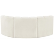 Maklaine Modern / Contemporary Cream Velvet Modular Sectional