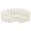 Maklaine Modern / Contemporary Cream Velvet Modular Sectional