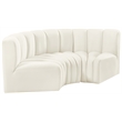 Maklaine Modern / Contemporary Cream Velvet Modular Sectional
