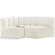 Maklaine Modern / Contemporary Cream Velvet Modular Sectional