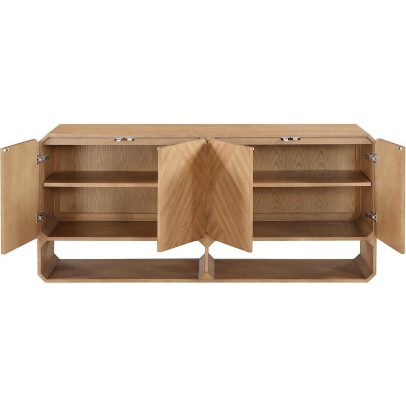 Maklaine Engineered Wood Mid-Century Natural Sideboard/Buffet