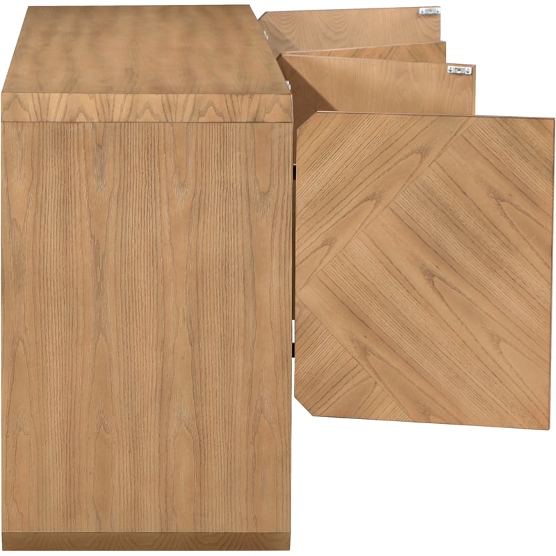 Maklaine Engineered Wood Mid-Century Natural Sideboard/Buffet