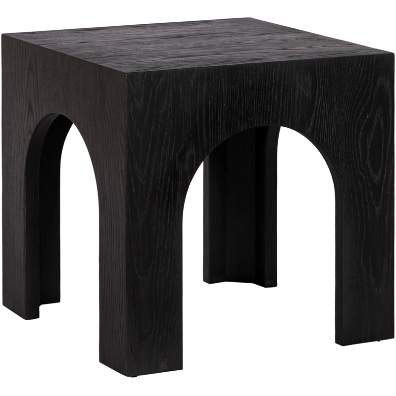 Maklaine Engineered Wood Modern / Contemporary Black End Table
