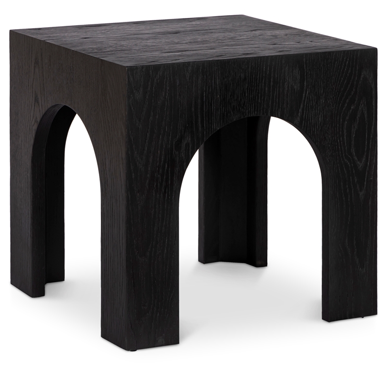 Maklaine Engineered Wood Modern / Contemporary Black End Table