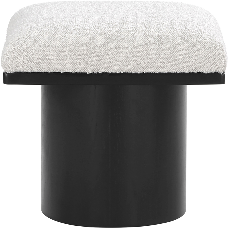 Maklaine Modern / Contemporary Cream Boucle Fabric Bench/Stool