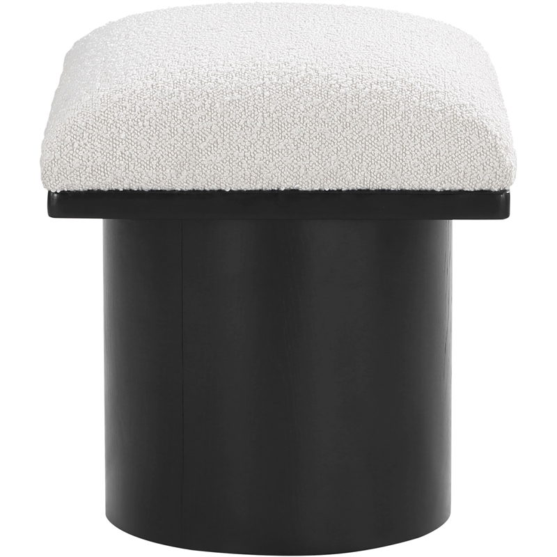 Maklaine Modern / Contemporary Cream Boucle Fabric Bench/Stool