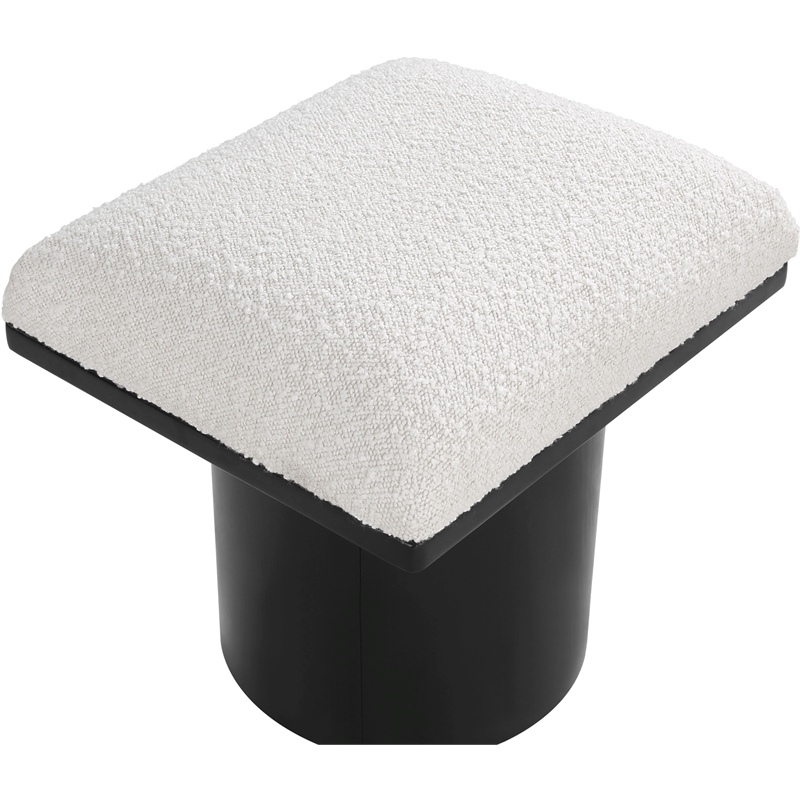 Maklaine Modern / Contemporary Cream Boucle Fabric Bench/Stool