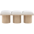 Maklaine Modern / Contemporary Rich Cream Boucle Fabric Bench