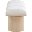 Maklaine Modern / Contemporary Rich Cream Boucle Fabric Bench