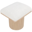 Maklaine Modern / Contemporary Cream Boucle Fabric Bench/Stool