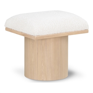 Maklaine Modern / Contemporary Cream Boucle Fabric Bench/Stool