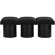 Maklaine Modern / Contemporary Rich Black Boucle Fabric Bench