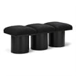 Maklaine Modern / Contemporary Rich Black Boucle Fabric Bench