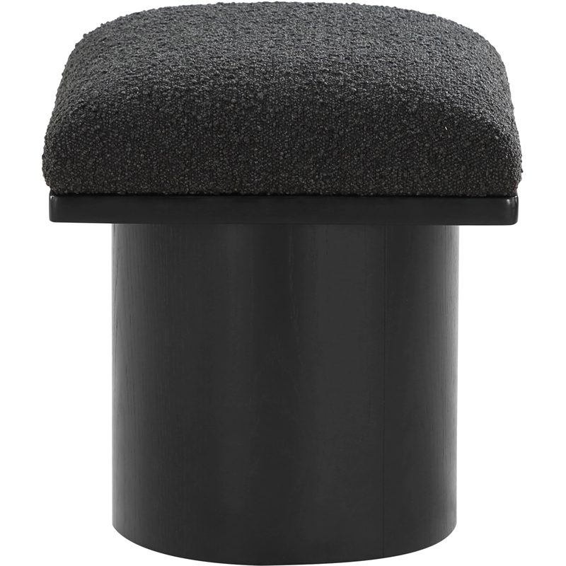 Maklaine Modern / Contemporary Black Boucle Fabric Bench/Stool