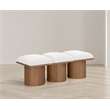 Maklaine Modern / Contemporary Rich Cream Boucle Fabric Bench
