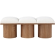 Maklaine Modern / Contemporary Rich Cream Boucle Fabric Bench