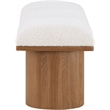 Maklaine Modern / Contemporary Rich Cream Boucle Fabric Bench