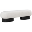 Maklaine Modern / Contemporary Luxurious Cream Boucle Fabric Bench