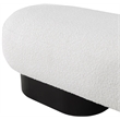 Maklaine Modern / Contemporary Luxurious Cream Boucle Fabric Bench