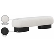 Maklaine Modern / Contemporary Luxurious Cream Boucle Fabric Bench