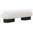 Maklaine Modern / Contemporary Luxurious Cream Boucle Fabric Bench