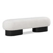 Maklaine Modern / Contemporary Luxurious Cream Boucle Fabric Bench