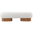 Maklaine Boucle Fabric Cream Bench Rectangular Art Deco 60.5