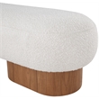 Maklaine Boucle Fabric Cream Bench Rectangular Art Deco 60.5