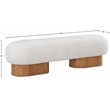 Maklaine Boucle Fabric Cream Bench Rectangular Art Deco 60.5