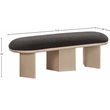 Maklaine Modern / Contemporary Luxurious Brown Boucle Fabric Bench