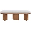 Maklaine Modern / Contemporary Luxurious Cream Boucle Fabric Bench