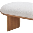 Maklaine Modern / Contemporary Luxurious Cream Boucle Fabric Bench