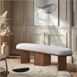 Maklaine Modern / Contemporary Luxurious Cream Boucle Fabric Bench