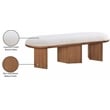 Maklaine Modern / Contemporary Luxurious Cream Boucle Fabric Bench