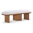 Maklaine Modern / Contemporary Luxurious Cream Boucle Fabric Bench