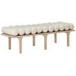 Maklaine Modern / Contemporary Cream Vegan Faux Leather Bench