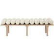 Maklaine Modern / Contemporary Cream Vegan Faux Leather Bench