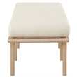 Maklaine Modern / Contemporary Cream Vegan Faux Leather Bench