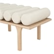 Maklaine Modern / Contemporary Cream Vegan Faux Leather Bench