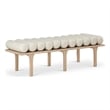 Maklaine Modern / Contemporary Cream Vegan Faux Leather Bench