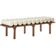 Maklaine Modern / Contemporary Cream Vegan Faux Leather Bench
