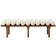 Maklaine Modern / Contemporary Cream Vegan Faux Leather Bench