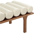 Maklaine Modern / Contemporary Cream Vegan Faux Leather Bench