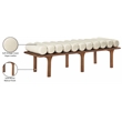 Maklaine Modern / Contemporary Cream Vegan Faux Leather Bench
