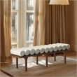 Maklaine Modern / Contemporary Cream Vegan Faux Leather Bench