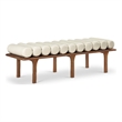 Maklaine Modern / Contemporary Cream Vegan Faux Leather Bench