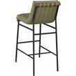 Maklaine Contemporary Olive Green Vegan Faux Leather Bar Stool